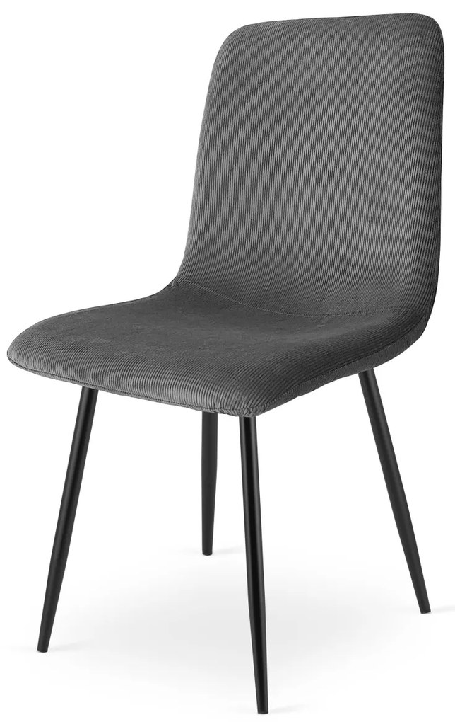 Scaun de dining gri RIFT cu picioare negre