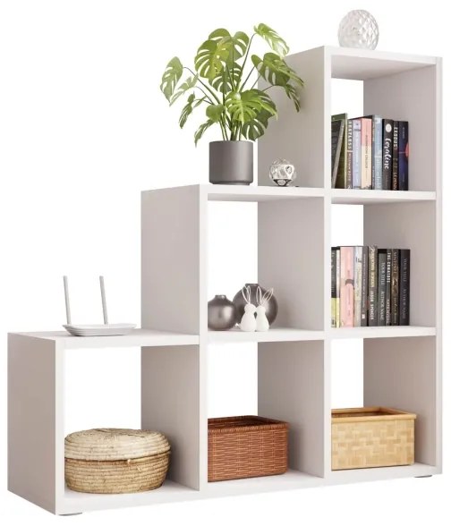 Bibliotecă TRIO 108x105 cm alb