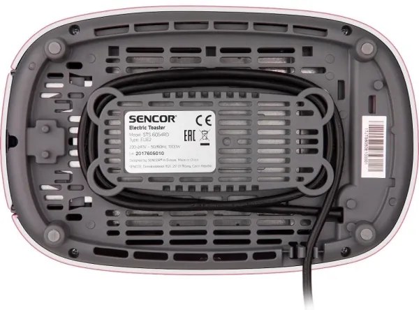 Sencor - Prăjitor de pâine cu 2 fante și suport pentru încălzire, 1000W/230V, roz