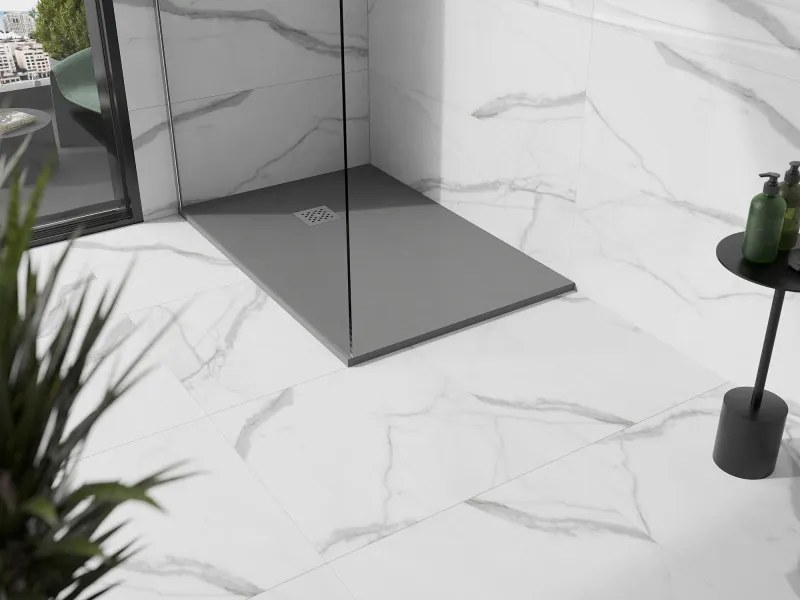 Mexen Stone+ recepție compozită dreptunghiulară 120 x 100 cm, gri-beton - 44611012