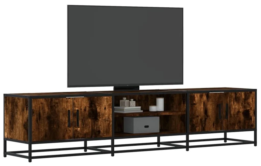vidaXL Comodă TV, stejar fumuriu, 180x35x41 cm, lemn prelucrat