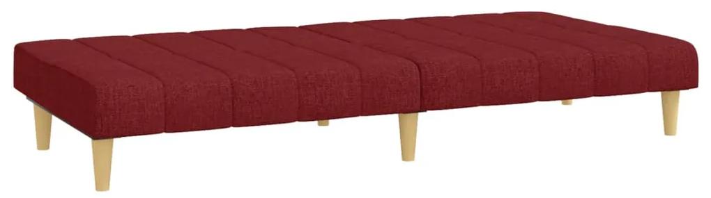 Canapea extensibila cu 2 locuri, rosu vin, textil Bordo