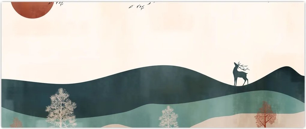 Tablou - Peisaj ilustrat (120x50 cm)