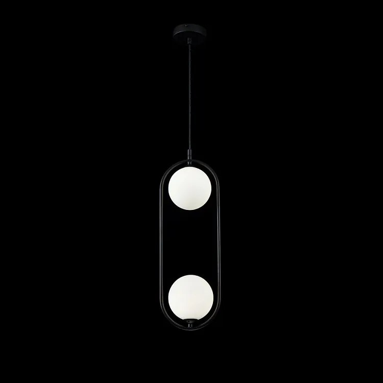 Lustra / Pendul design modern cu 2 surse de lumina Ring negru MYMOD013PL-02B