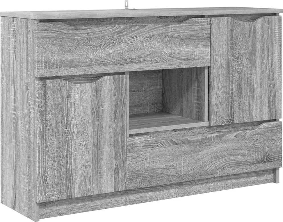 vidaXL Bufet cu sertar Gri Sonoma 100 x 30 x 65,6 Lemn compozit
