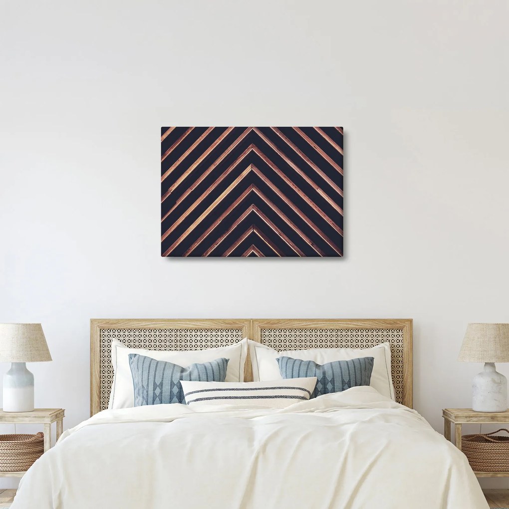 Tablou - Motiv de lemn pe fond negru (70x50 cm)