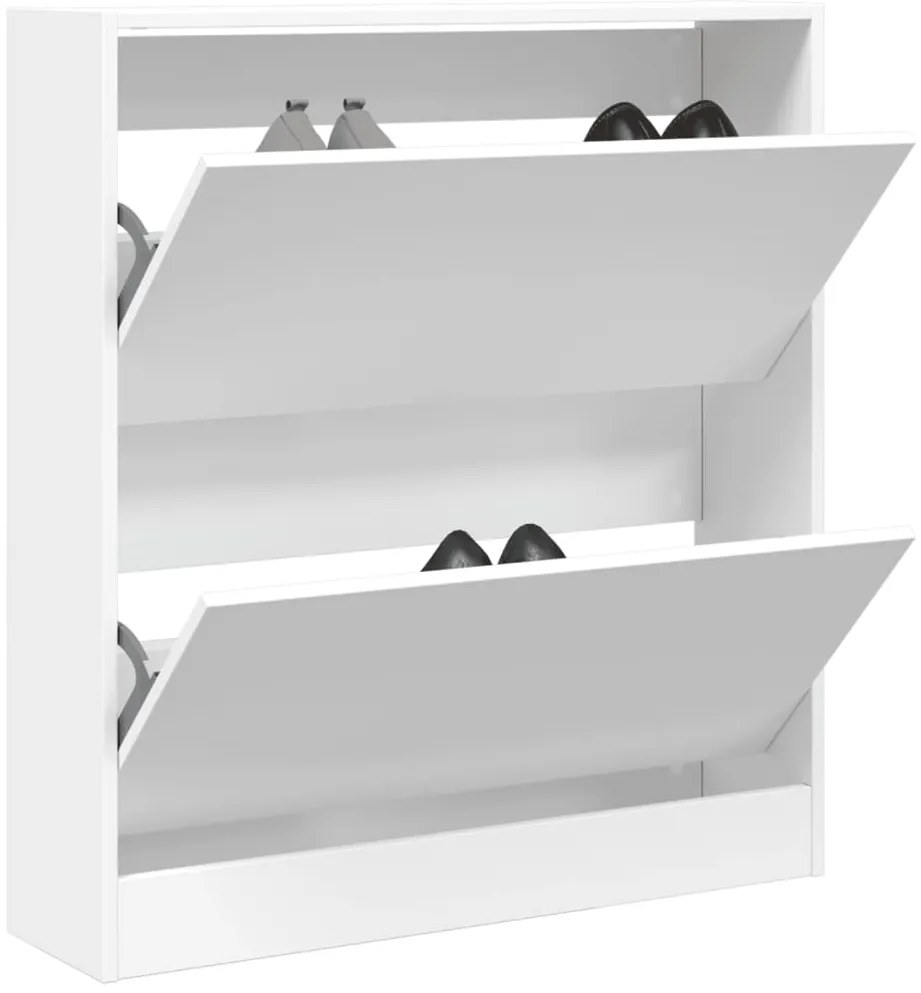 vidaXL Pantofar, alb, 80x21x87,5 cm, lemn compozit