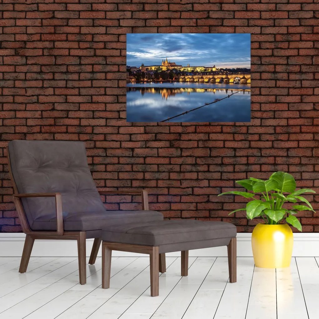 Tablou cu palatul din Praga și podul lui Carol (70x50 cm)