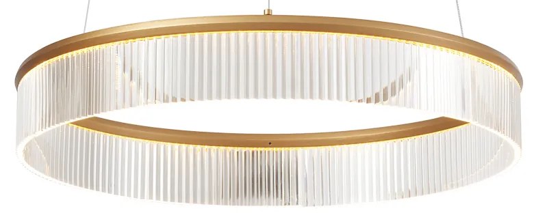 Lampă suspendată modernă alamă 59cm incl. LED cu 3 trepte de intensitate luminoasă - Anello Chandelier