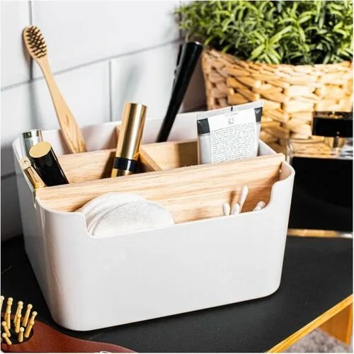 Organizator din plastic Altom Bamboo, 18 x 14,5 x 9,5 cm