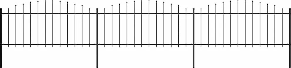 vidaXL Gard de grădină cu vârf tip suliță din oțel 537x75 cm, negru