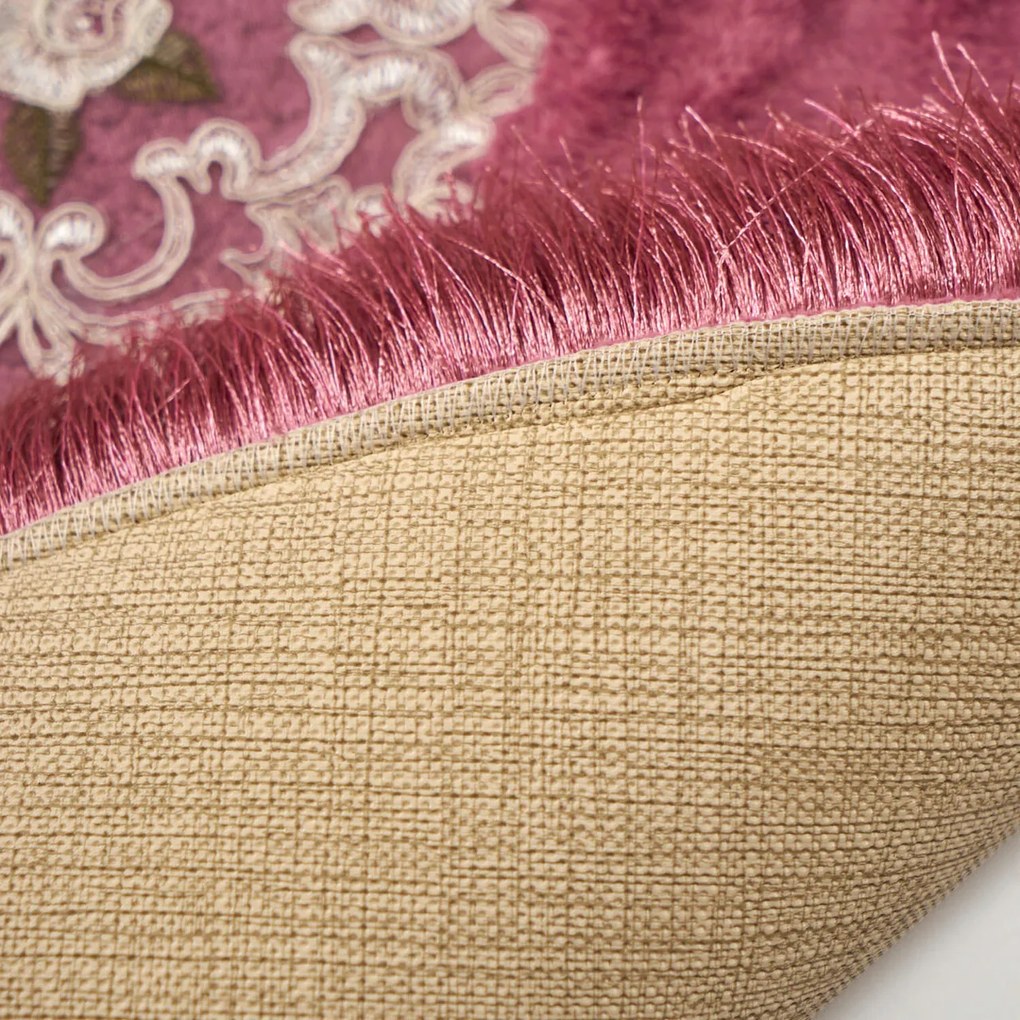 Set covorase de baie 2 piese, Alanur Home, ALN_E4_806, Poliester, Fucsia