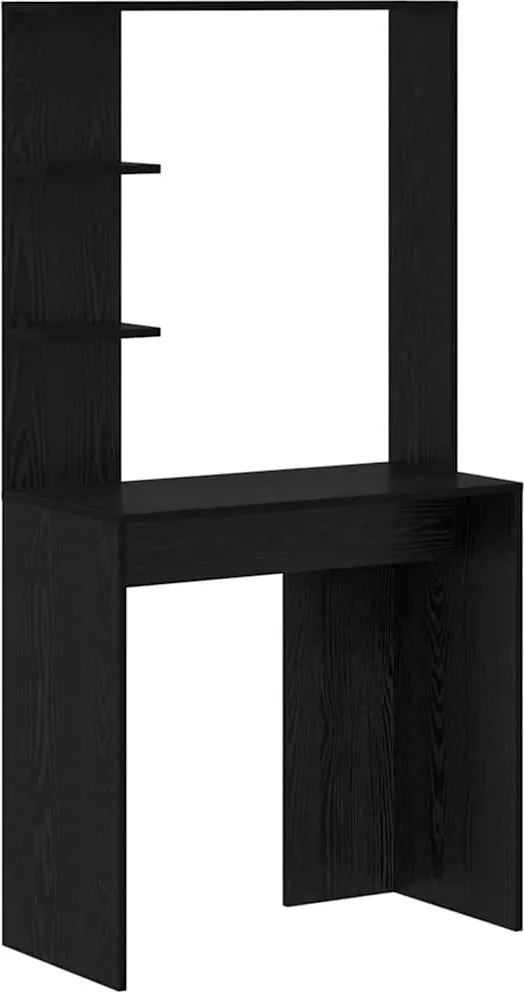 vidaXL Birou cu raft Stejar Negru 78,5 x 37 x 154,5 cm Lemn compozit