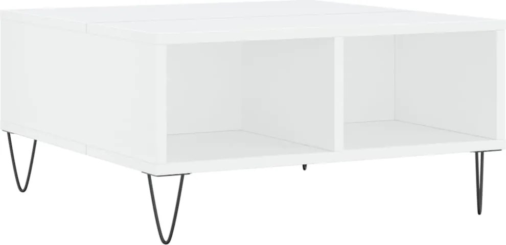 vidaXL Masă de cafea, alb, 60x60x30 cm, lemn compozit