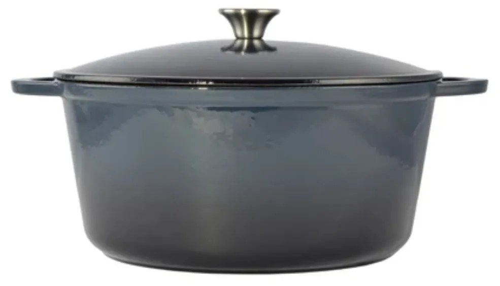 Oala fonta emailata cu capac albastra 10L 34 CM PERFECT HOME 28360