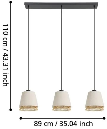 Lustră pe cablu Eglo 43976 TABLEY 3xE27/40W/230V