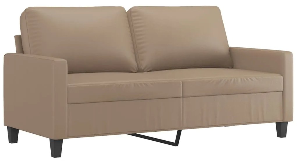 359141 vidaXL Canapea cu 2 locuri, cappuccino, 140 cm, piele ecologică