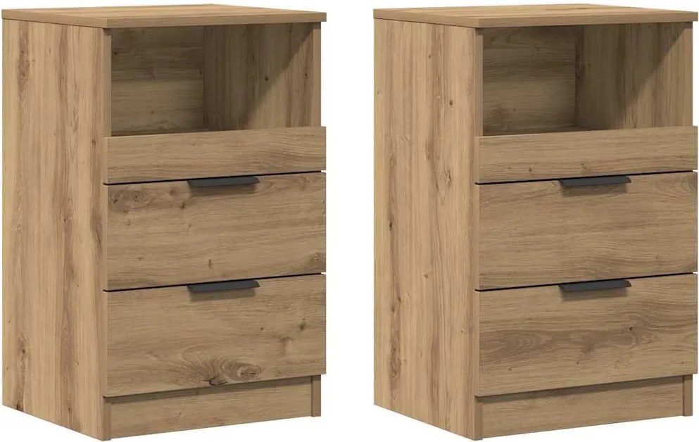vidaXL Noptiere, 2 buc., stejar artizanal, 40x36x65 cm, lemn prelucrat