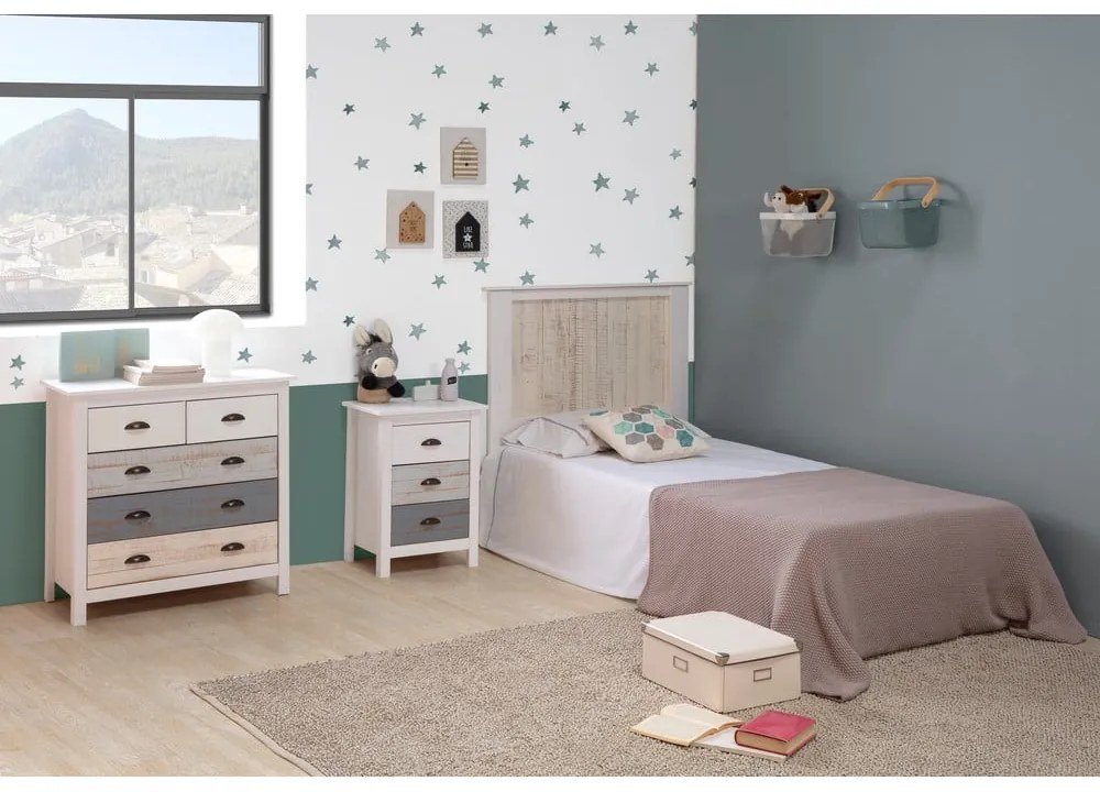 Noptieră Marckeric Romantica, alb - gri