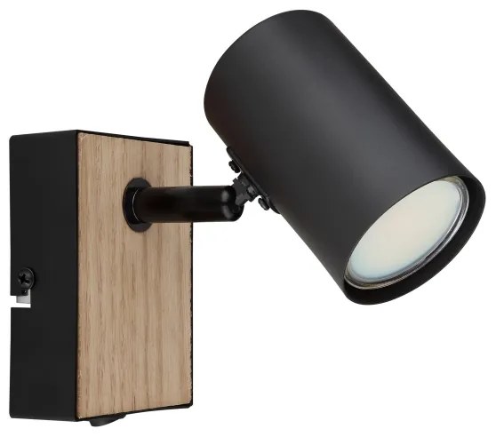 Globo 57911-1BW - Aplica spot de perete ROBBY 1xGU10/25W/230V negru/maro