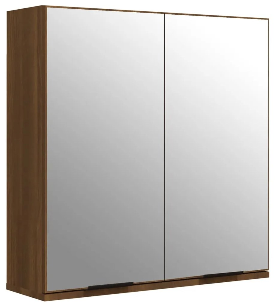 817068 vidaXL Dulap de baie cu oglindă, stejar maro, 64x20x67 cm
