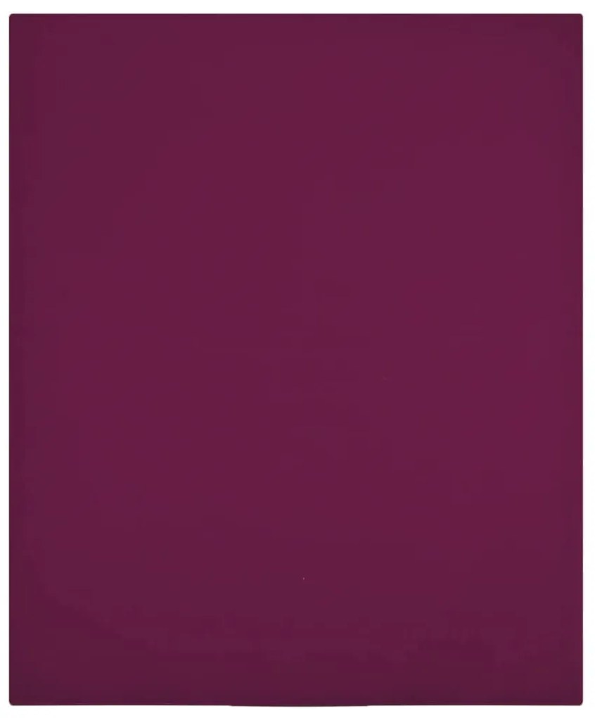 Cearsaf de pat cu elastic, bordo, 180x200 cm, bumbac