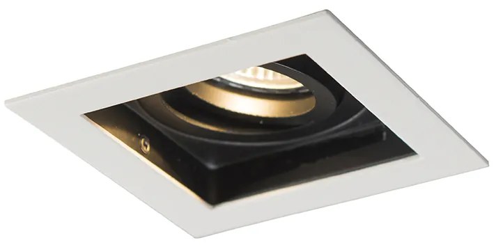 Set de 5 spoturi îngropate albe cu negru - Carree