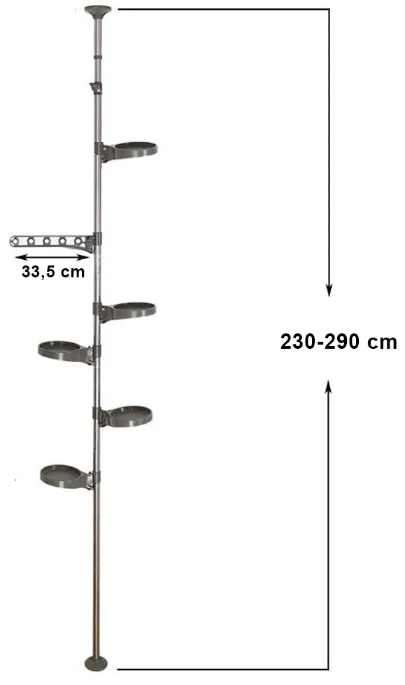 Suport telescopic pentru flori, gri