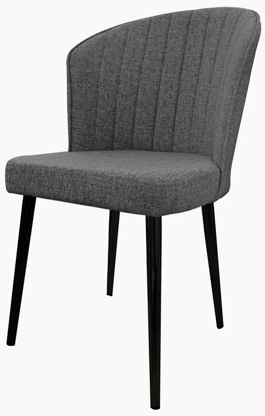 Set de scaune de sufragerie Rubi Grey and Black, 4buc., 4 buc