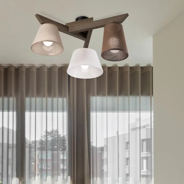 Lustră LED aplicată Brilagi ANTHONY 3xE14/40W/230V stejar nuc