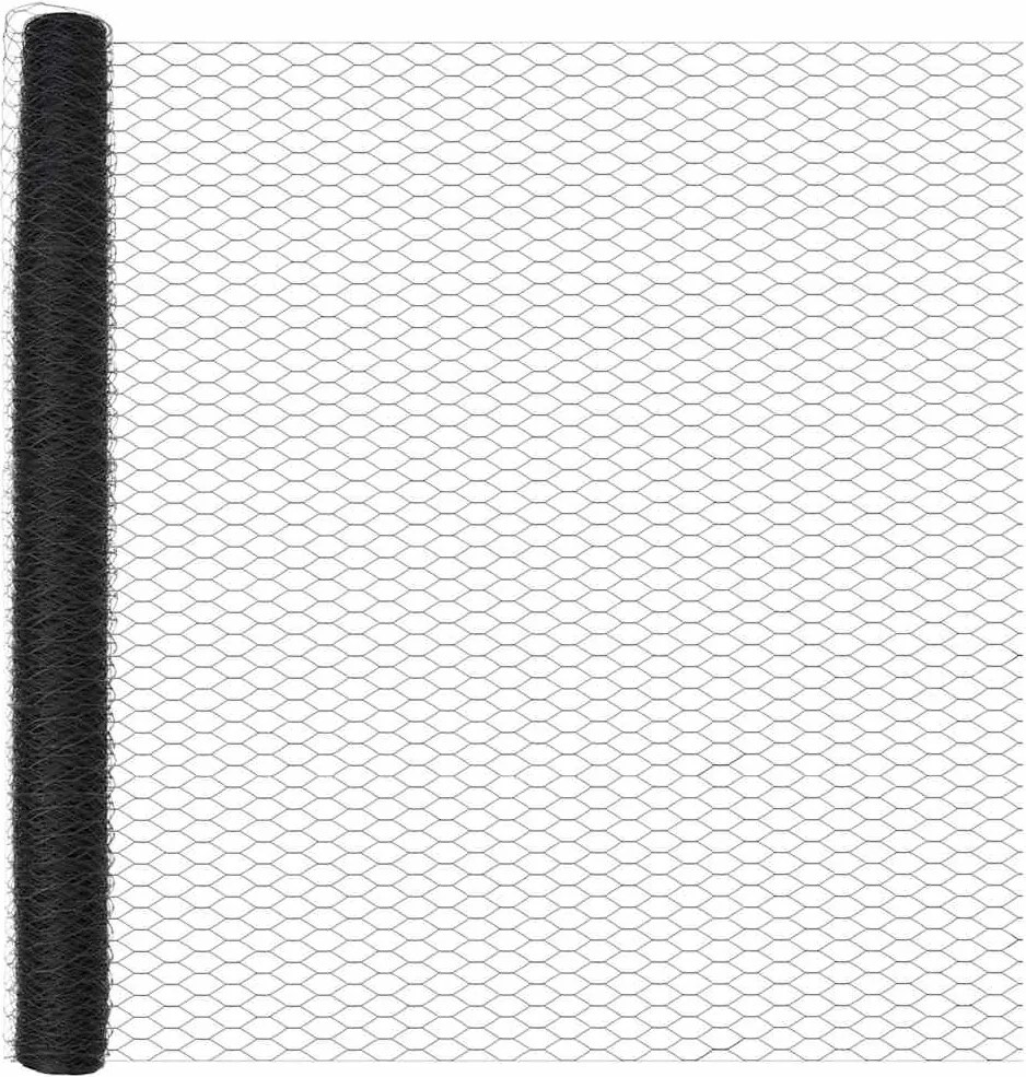 vidaXL Stâlp de gard. Gri 10 x 1,6 m (plasă de 50 mm) Oțel și PVC