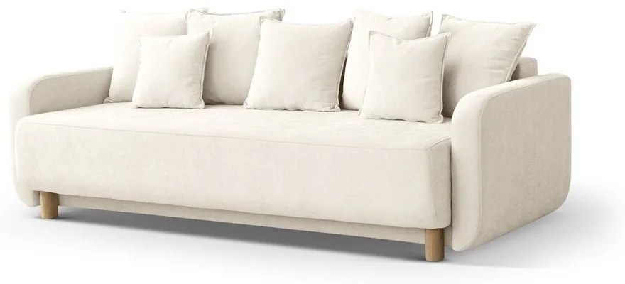 Canapea crem extensibilă, cu spațiu de depozitare 231 cm Elen – Micadoni