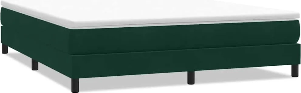 vidaXL Pat cu arcuri fără saltea verde închis 180x210 cm catifea