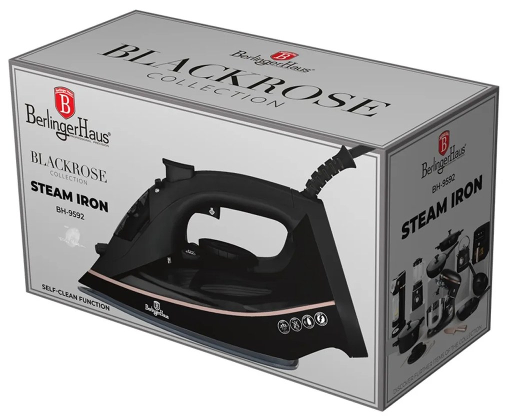 Fier de calcat 2200 W Black Rose Berlinger Haus BH 9592
