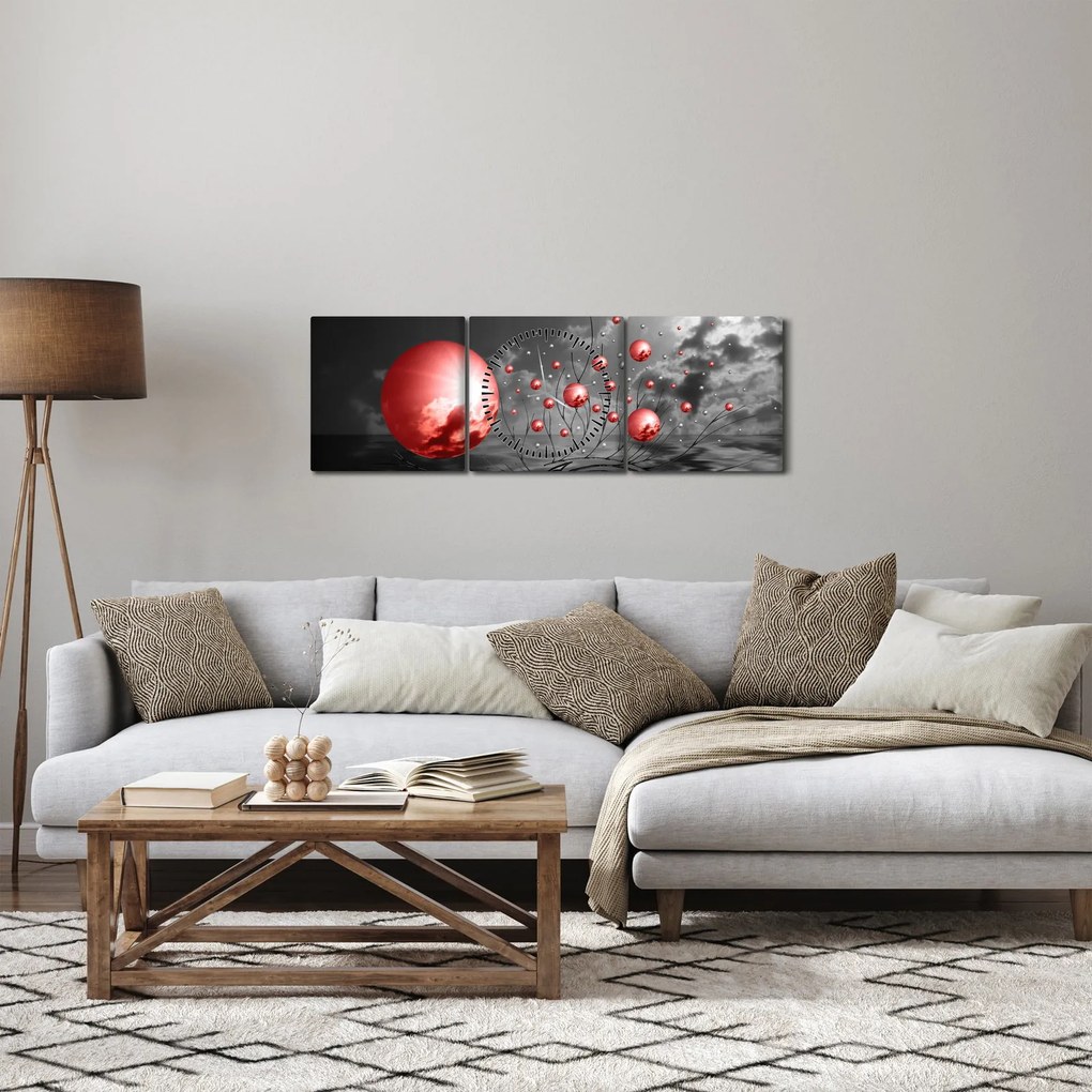 Tabloul bilelor roșii (cu ceas) (90x30 cm)
