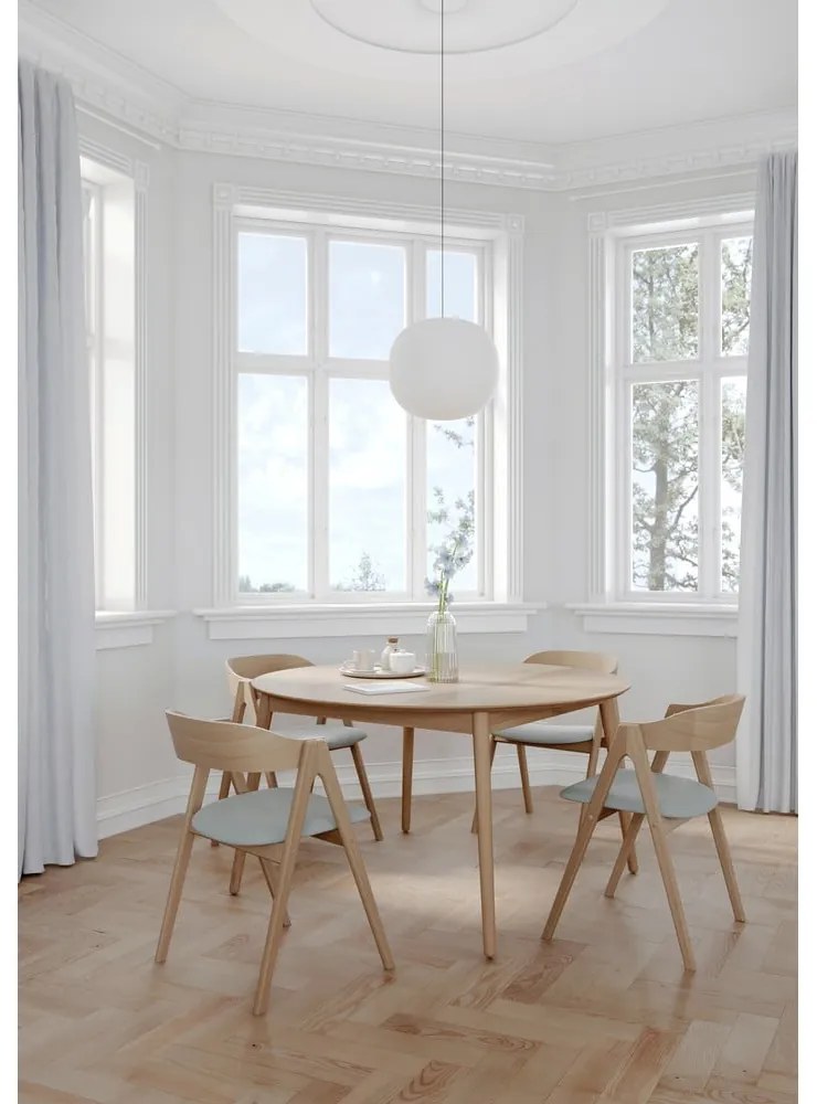 Masă de dining rotundă extensibilă cu aspect de lemn de stejar cu blat suplimentar ø 135 cm Meza – Hammel Furniture