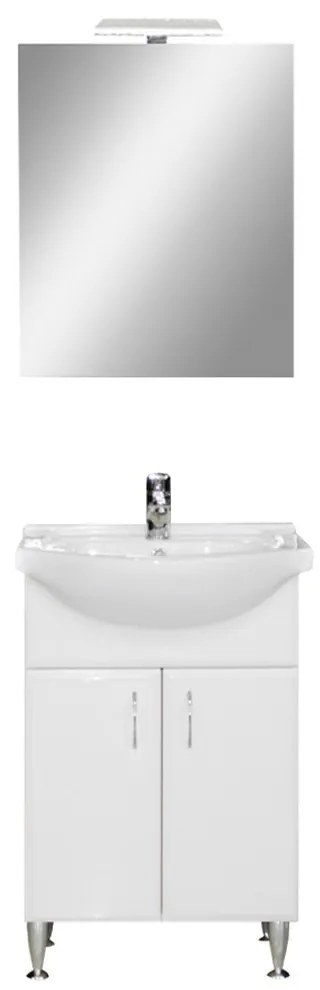 Mobilier complet de baie Bianca Prime 55, alb lucios