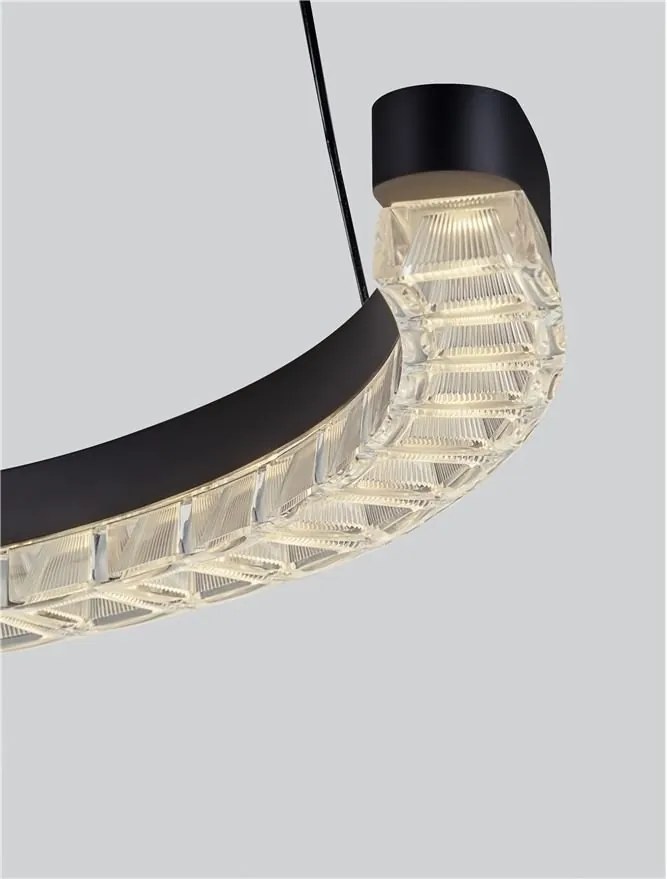 Lustra circulara aluminiu negru GREAMY D-46cm