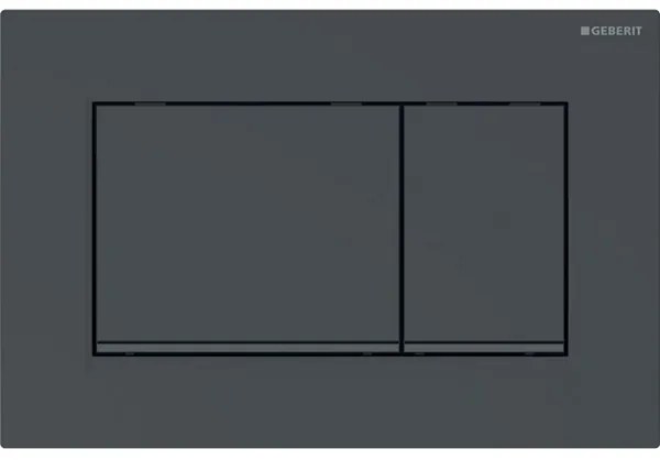 Clapeta actionare rezervor WC incastrat, Geberit Sigma20 (Sigma30), negru lucios, detalii negru mat, 115.883.DW.1