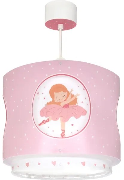 Dalber 60912 - Lustră pentru copii PRINCESS DANCE, 1xE27/15W/230V, roz