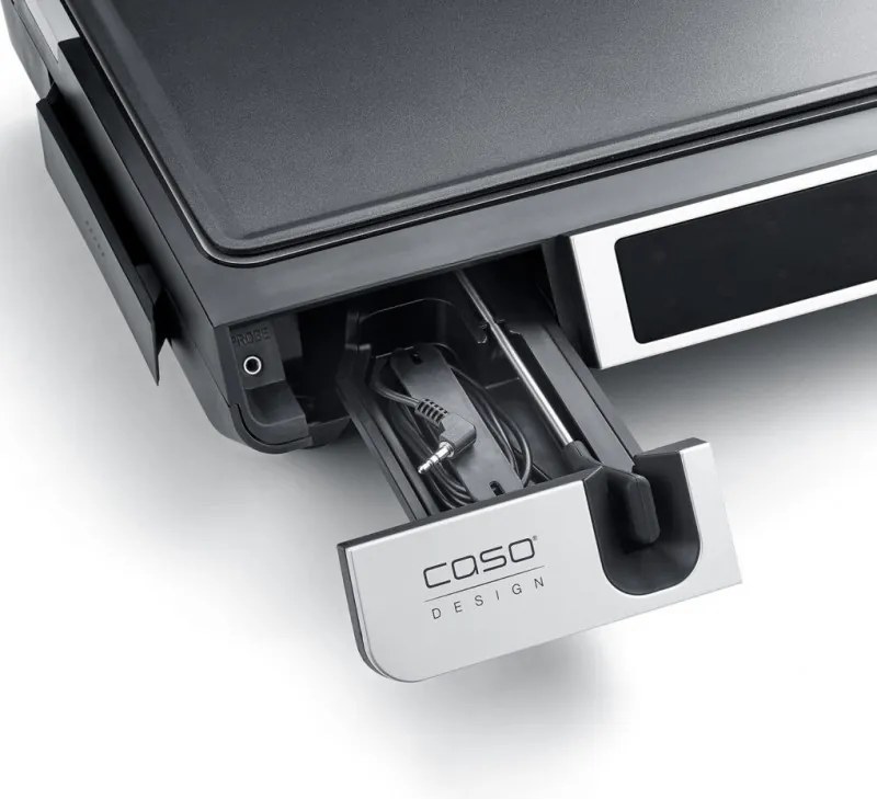 Gratar electric 3 în 1 Caso Germany SteakMaster Pro, 2000 W, 34 x 24 cm, 80-240°C, Acoperire ceramica, Timer, Comanda tactila, Inox/Negru