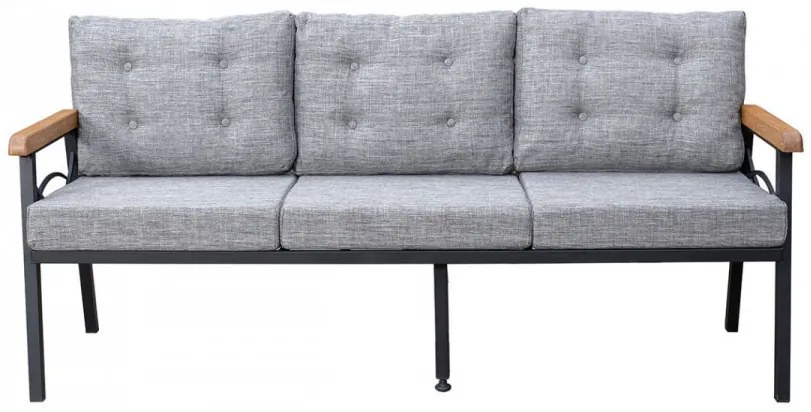 Set Mobilier Grădină, Metal / Spuma, Damla, 3 Piese, Gri Deschis