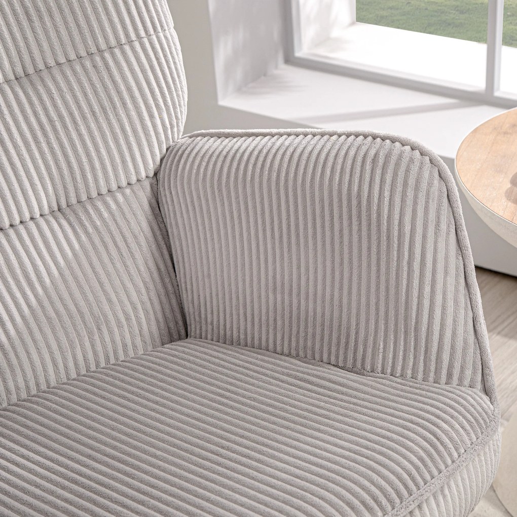 HOMCOM Fotoliu de leagăn vintage, baze arcuite, tapițerie groasă, lemn de fag & oțel, Gri deschis | Aosom Romania