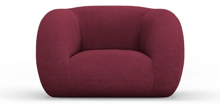 Fotoliu burgundy cu tapițerie din stofă bouclé Essen – Cosmopolitan Design