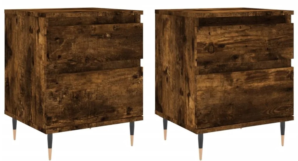 vidaXL Noptiere, 2 buc., stejar fumuriu, 40x35x50 cm, lemn compozit