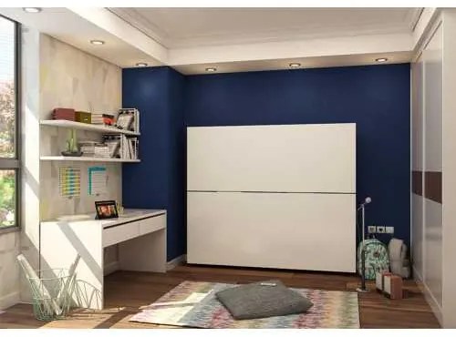 Pat Rabatabil Suprapus cu somiere incluse - Simple Bunk - Alb Mat