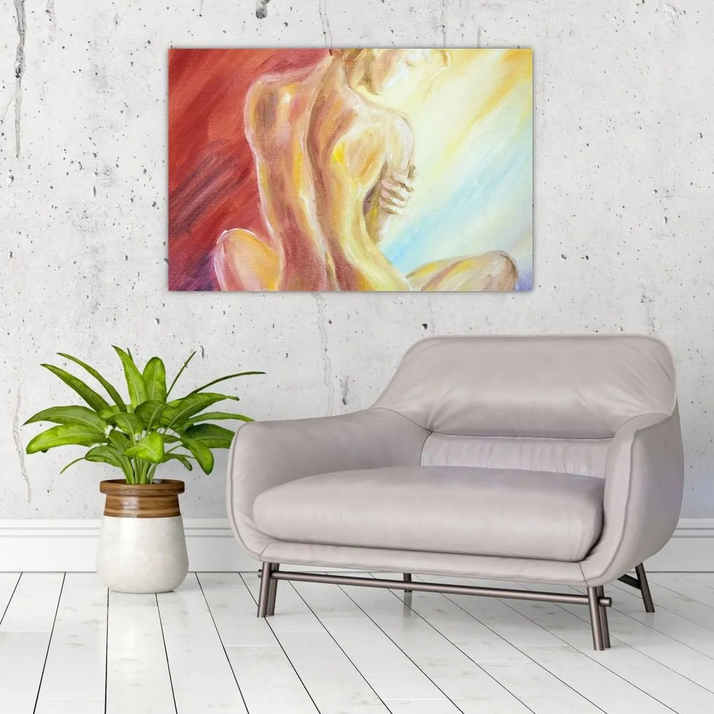 Tablou - Imaginea unei femei care se odihnește, pictură în ulei (90x60 cm)