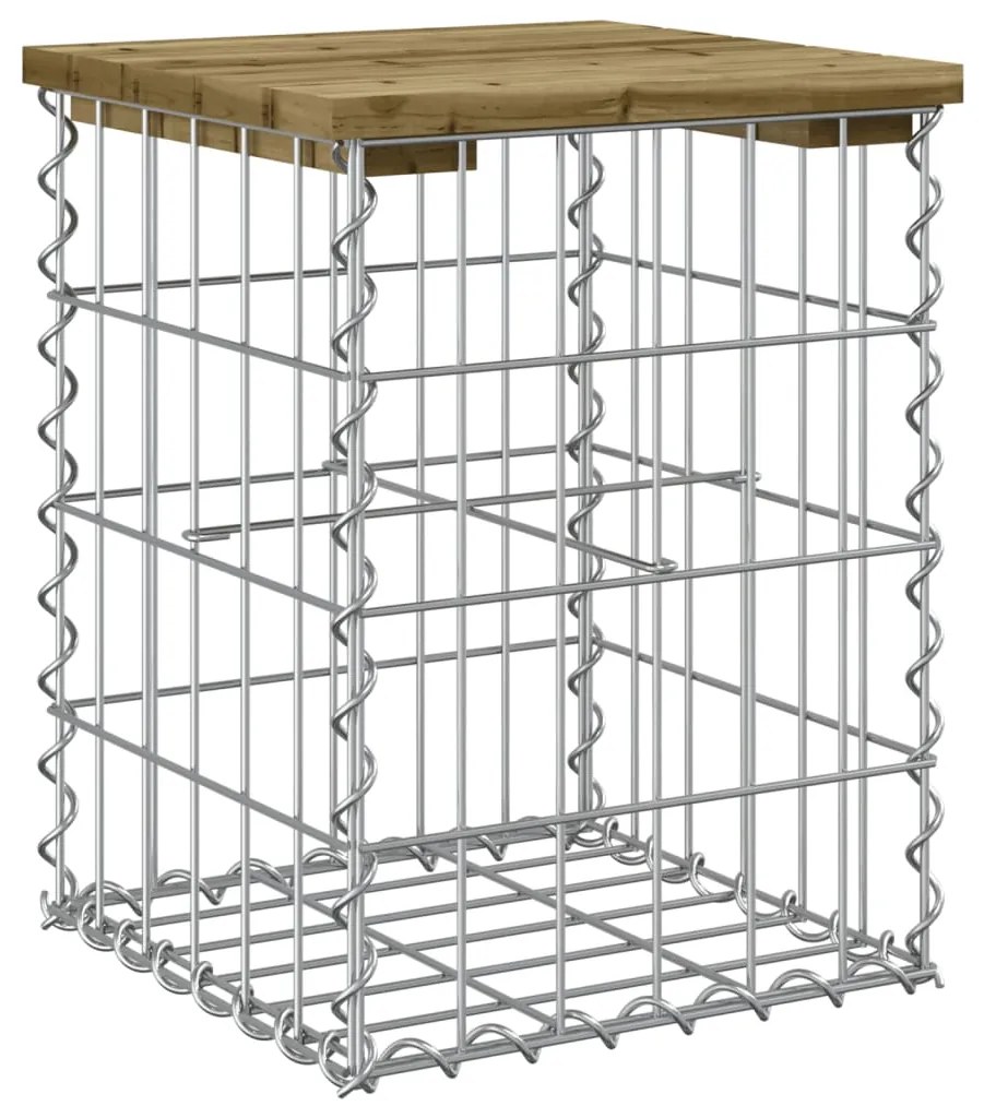 834328 vidaXL Bancă grădină, design gabion, 33x31x42 cm, lemn pin impregnat