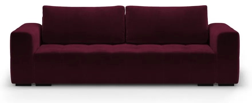 Canapea extensibila din catifea Milo Casa Luca, roșu închis