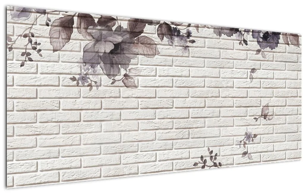 Tablou cu perete și buchet (120x50 cm)